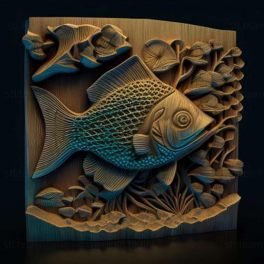 3D model Solar tetra fish (STL)